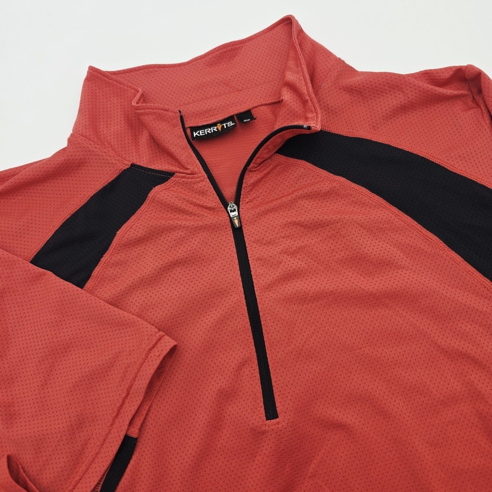 Kerrits Womens 2X Equestrian Riding Shirt Red Pullover Half Zip Stretch Pocket